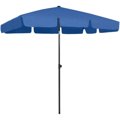 Image of vidaXL Beach Parasol Azure Blue 200x125 cm