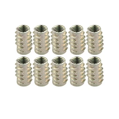 Image of HALJIA 10 PCS M10 x 25MM Insert Nut Wood Furniture Thread Screws Flange Hex Socket Fasteners for Beds Wardrobe Cabinet Crib