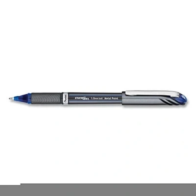 Image of Pentel 1.0mm Energel Plus Roller Pen with Metallic Effect Barrel Blue