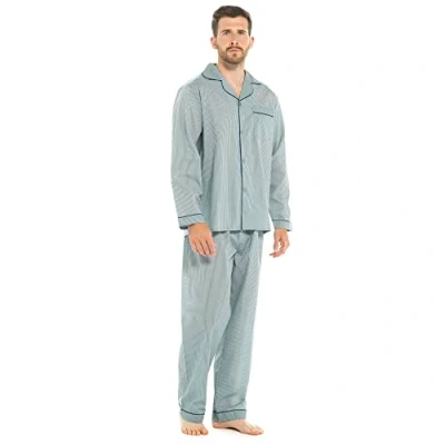 Image of Undercover Mens Traditional Polycotton Pyjamas HT224 Blue Stripe 2XL
