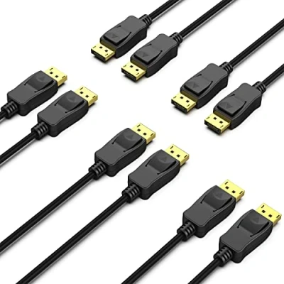 Image of BENFEI DisplayPort to 1.8M Cable 5 Pack, DP Male Gold Plated Cord, Supports 4K@60Hz, 2K@144Hz Compatible for Lenovo, Dell, HP, ASUS and More