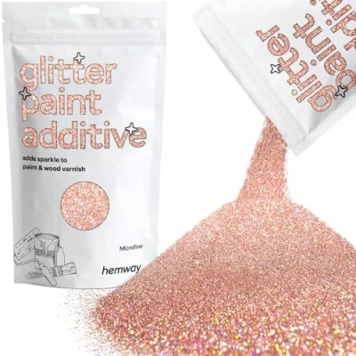 Image of Glitter Paint for Walls Rose Gold Holographic Additive Emulsion Latex Acrylic Sparkles Microfine Interior Painting 100g / 3.5oz