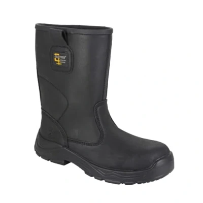 Image of Grafters Mens Waterproof Safety Leather Rigger Boots M560A Black (Black, UK Footwear Size System, Adult, Men, Numeric, Medium, 8)