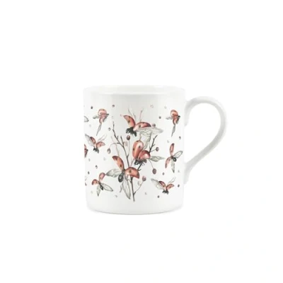 Image of Ladybird Mug Red &amp; Black Spots Ladybug Insect Small Bone China White Coffee/Tea Present