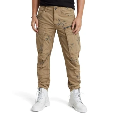Image of G Star Men&#039;s Rovic Zip 3D Regular Tapered Pants, Multicolor (safari banana tree D02190 D386 G629), 31W / 32L