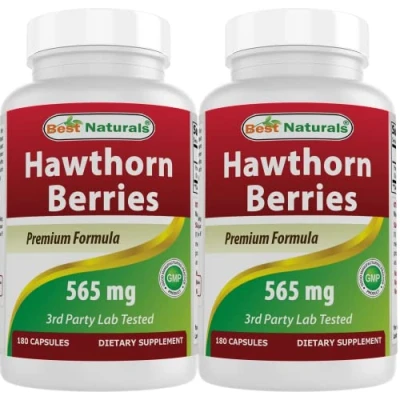 Image of Best Naturals Hawthorn Berry 565 mg 180 Capsules (180 Count (Pack of 2))