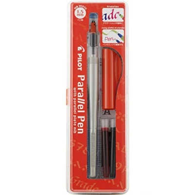 Image of Pilot Parallel Pen 2 Color Calligraphy Set, with Black and Red Ink Cartridges, 1.5mm Nib (90050)