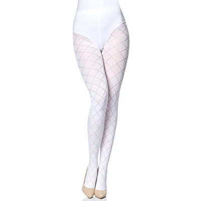 Image of Merry Style Women&#039;s Opaque Tights MS 328 60 DEN (White, XL)