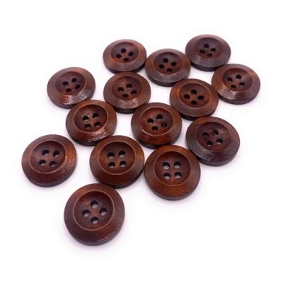 Image of KnitForLess 18mm Brown Wooden Buttons Cardigan Sewing Knitting 4 Hole (10)