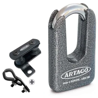 Image of Artago 69T1 Pack Anti Theft Disc Lock High Security + Bracket for BMW (R1250GS, R1200GS, F850GS, F800GS, F750GS, F700GS, G310GS, F900XR), SRA Approved, Sold Secure Gold, ART4