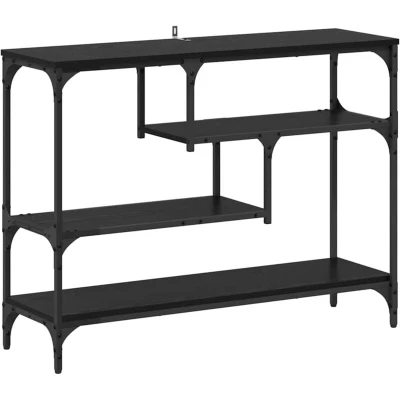 Image of vidaXL Console Table Black oak 100 x 30 75 cm Engineered wood