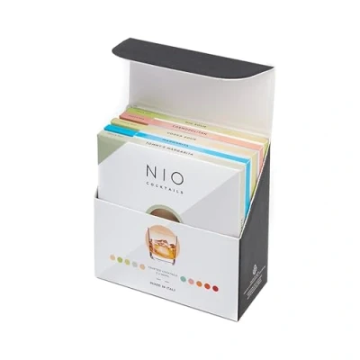 Image of NIO Cocktails Dinner and Drinks at Home Box, 5 x 10 cl Pre Mixed, Ready to Serve (Margarita, Gin Sour, Tommy&#039;s Margarita, Cosmopolitan, Vodka Sour), Gift Pack, 50