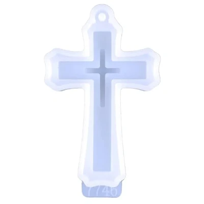 Image of Cross Silicone Mould Pendant Jewelry Casting Resin Decorative Craft Mold for DIY Crafts Keychain Crucifix Molds Epoxy Resin/Resin