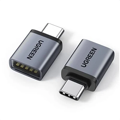 Image of UGREEN 10Gbps USB C to Adapter 2 Pack, Aluminum Male 3.2 Female Adaptor Thunderbolt 4/3 OTG Converter Compatible with iPhone15/16, MacBook Pro/Air22/23, iPad Pro/Mini and More(Black)