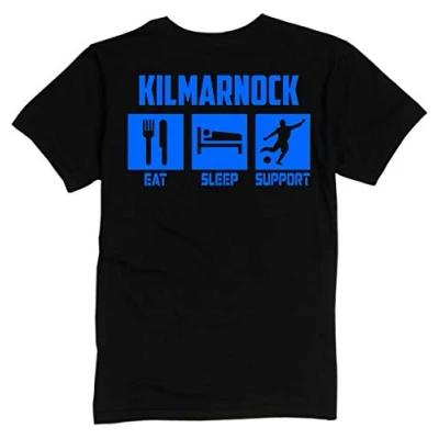 Image of Kilmarnock Eat Sleep Support Premium Mens TEE Shirt XX Large Black