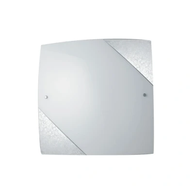 Image of PARIS 3 Light Patterned Glass Flush Ceiling Silver 40x40cm
