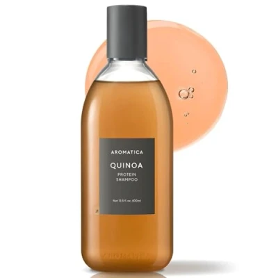 Image of AROMATICA Quinoa Protein Shampoo 13.53 oz / 400 ml Provides and Nourishment to Extremely Damaged Hair Free from Sulfate, Silicone