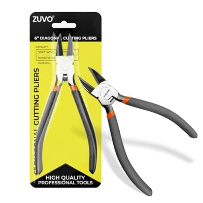 Image of Wire Cutter Heavy Duty Cable Cutters, Snips, Side Cutters Electrical, Flush for Chains, Craft, and DIY Heat Treated Durability Zuvo
