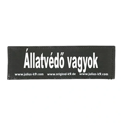Image of Interchangeable Patches, 1 pair, Állatvédő vagyok, Size: Large, Black