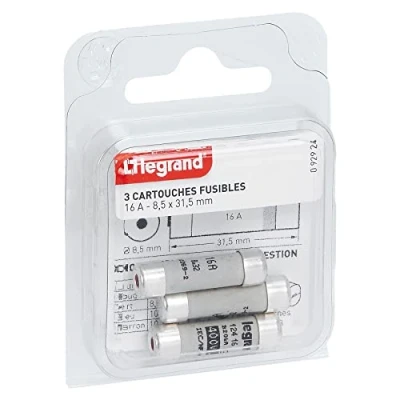 Image of Legrand LEG92924 Cartridge Fuses 16 A / 8.5 x 31.5 mm/Set of 3