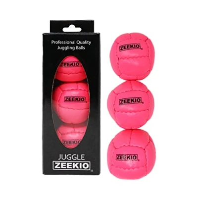 Image of Zeekio Galaxy Juggling Ball Professional Grade Suitable for All Levels &amp; Ages Premium 12 Panel Genuine Leather Durable 130 Grams 67mm Single Pink