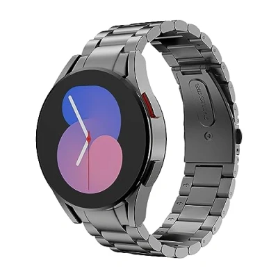 Image of MoKo Metal Strap Compatible with Samsung Galaxy Watch 7 FE 6 5 4 40mm 44mm/Watch Classic 43mm 47mm/5 Pro 45mm/4 42mm 46mm, No Gap Stainless Steel Replacement Band, Gray