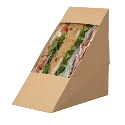 Image of Deli Supplies 500 x Kraft Deep Fill Sandwich Cardboard Wedge
