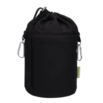 Image of trendfinding Canvas Fabric Peg Bag with 2 Carabiner Hooks Holds 200 Pegs Extra Large and Sturdy Black