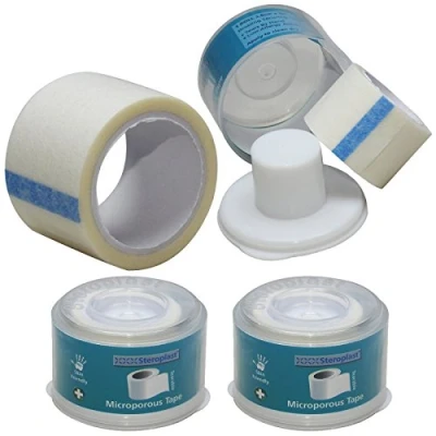 Image of Steroplast Microporous Bandage First Aid Dressing 2.5cm x 5m Low Alergy Retention Fixture Tape Twin Spool Pack
