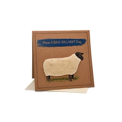 Image of Sheep (Have A BAA RILLIANT Day) Greeting Birthday Card (Anniversary/Wedding/Blank Inside)