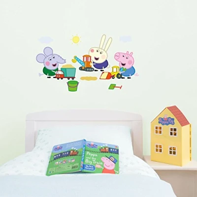 Image of Stickerscape Peppa Pig George Wall Stickers (George and Friends Regular Size) Official Decal, Decor Easy to Apply, Cleanly Removable