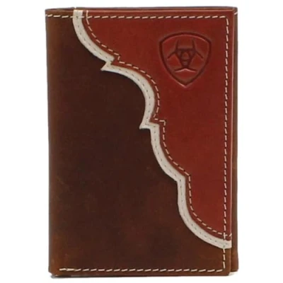 Image of Ariat Two Toned Overlay Men&#039;s Trifold Wallet, Wallet