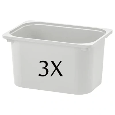 Image of I K E A TROFAST Storage box, grey42x30x23 cm (PACK OF 3) + FREE FINCHLEY REFILS PEN