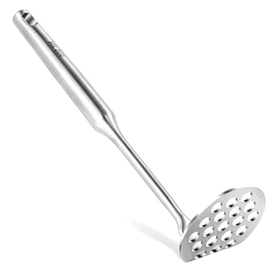 Image of Small Potato Masher Stainless Steel Mini Avocado Masher, Heavy Duty Tiny for Avocado, Potatoes, Beans, Meat, Vegetables, Dishwasher Safe (Stainless Masher)