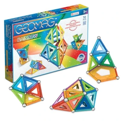 Image of Geomag Rainbow magnetic building set, Multicolor 72 Pieces