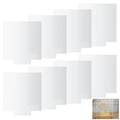 Image of Pack of 8 Transparent Acrylic Plate Squares, 15 cm Clear Glass 2 mm Sheet, Plexiglass Plates, Plastic Sheets for LED Light Base, Signs, Paintings, DIY Display Projects