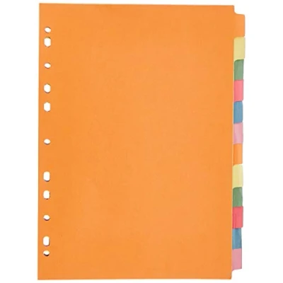 Image of 5 Star 330925 Office Subject Dividers Multipunched Manilla Card 12 Part A4 Assorted Pink