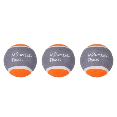 Image of Mountain Paws Dog Tennis Balls High Visibility &amp; Tough, 3 Pack, Orange
