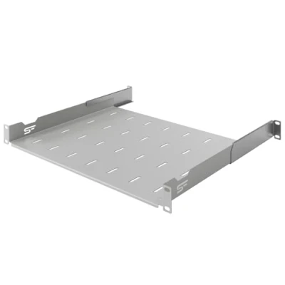 Image of Stalflex Server Rack Shelf 19 inch 1U 350mm Made of Metal Universal Adjustable Vented Mount Cantilever Tray compatible with Network Cabinet and Rails
