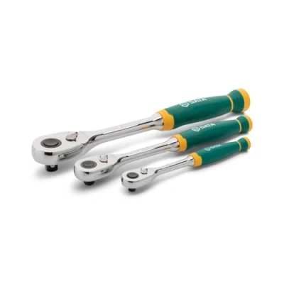 Image of SATA 3pc Ratchet Set 72T Teardrop Comfort Grip 1/4, 3/8, 1/2