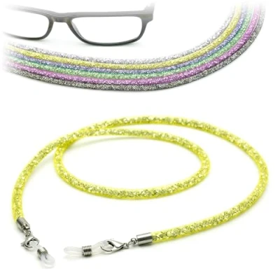Image of CKB LTD Yellow Sparkly Spectacle Glasses Strap Sparkle Rhinestone Sunglasses Cord Holder Bling Neck Lanyard String 70cm, 1 Piece