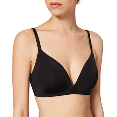 Image of Chantelle Women&#039;s, ESSENTIALL, Wirefree Triangle T Shirt Bra, Women&#039;s invisible lingerie, Black, S