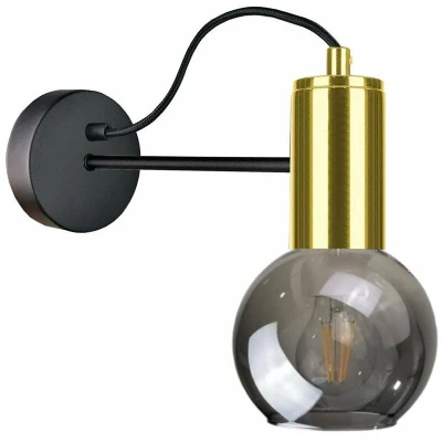 Image of Keter Liv Dome Wall Lamp Black, Gold, 25cm, 1x E27
