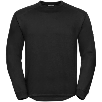 Image of Russell Athletic Mens Crew Neck Set In Sweatshirt Top (Black) Size Medium