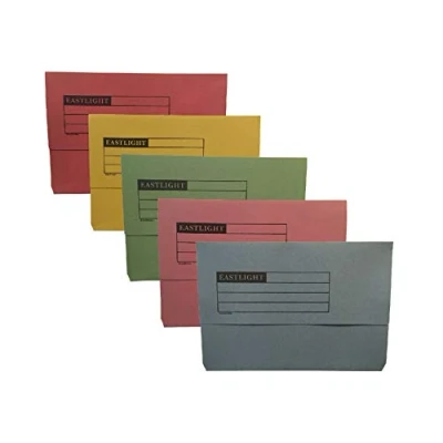 Image of ValueX Document Wallet Lightweight, Half Flap Foolscap, Assorted Colours, Pack of 50