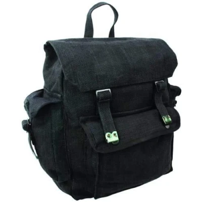 Image of Zip zap zooom Highlander Mens Man Combat Military Rucksack Travel Back Pack Canvas Surplus Shoulder Bag (Black)