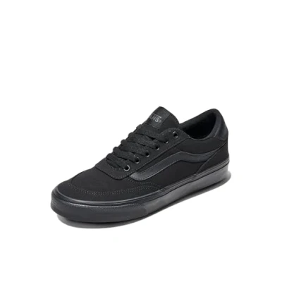 Image of Vans Men&#039;s Brooklyn LS Sneaker, Canvas Black/Black, 7 UK