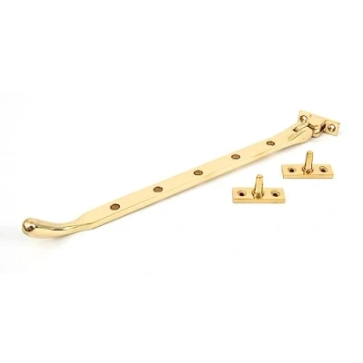 Image of From The Anvil Polished Brass 12 Inch Peardrop Stay