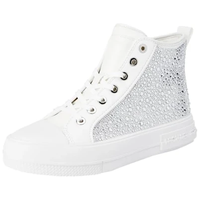 Image of Michael Kors Women&#039;s Evy HIGH TOP Sneaker, Optic White, 4 UK