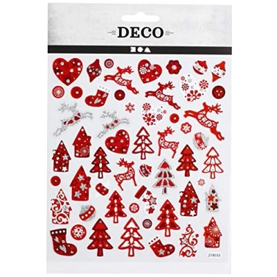Image of Creativ Company 28959 Foil, Plastic Red, White 54pcs Decorative Sticker